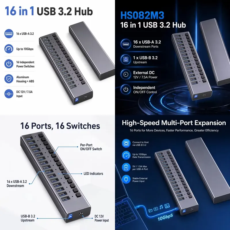 AP01 สำหรับฮับ USB 3.2 Gen2 แบ - Multi Port Usb Hub บทวิจารณ์และราคา