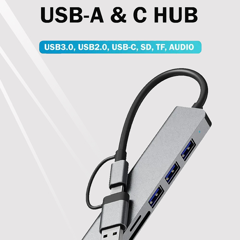 ประเภท C ฮับ USB Splitter 8 ใน - Multi Port Usb Hub บทวิจารณ์และราคา