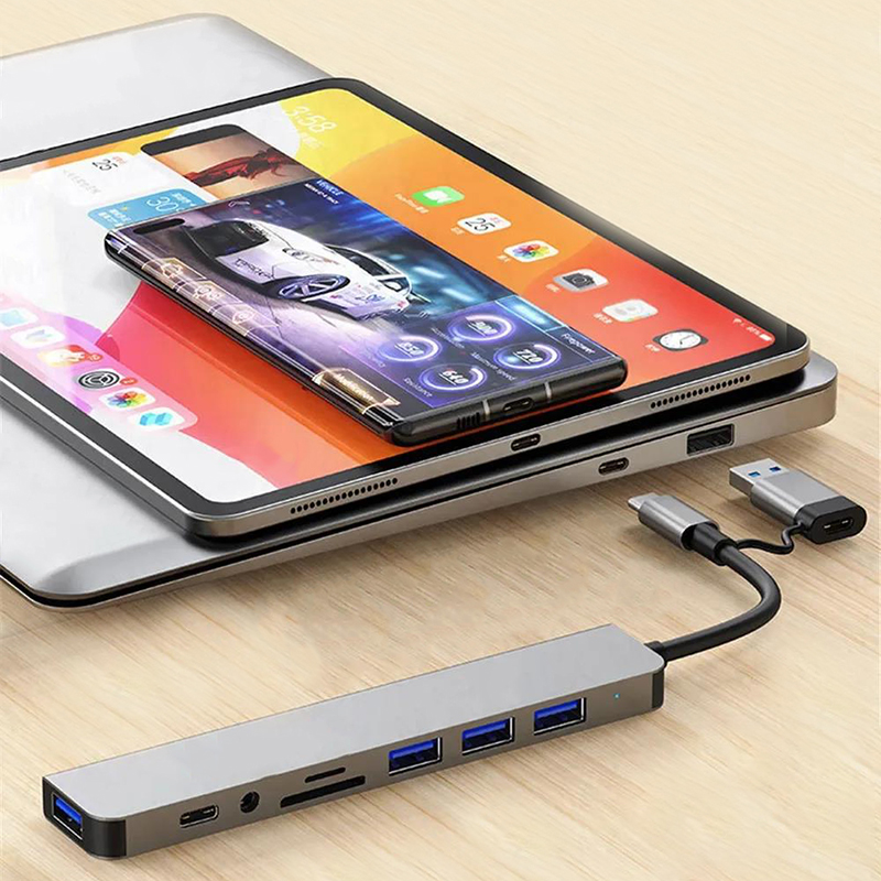 ประเภท C ฮับ USB Splitter 8 ใน - Multi Port Usb Hub บทวิจารณ์และราคา