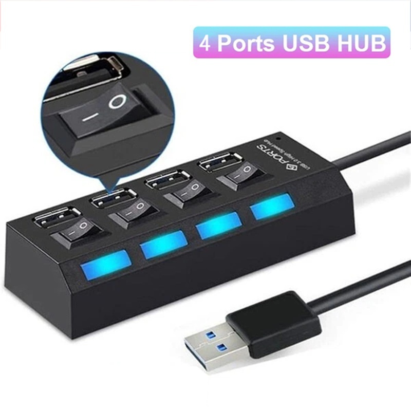 ฮับ USB 4 in 1 พร้อมสวิตช์ USB - Multi Port Usb Hub บทวิจารณ์และราคา