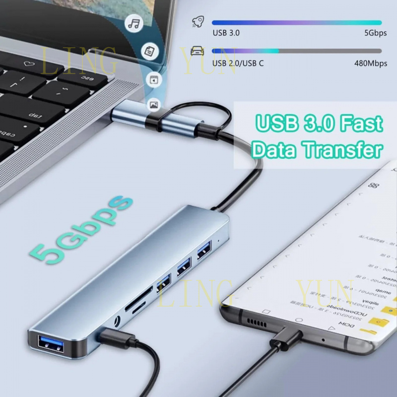 Z Type C HUB USB HUB USB 3.0 U - Multi Port Usb Hub บทวิจารณ์และราคา